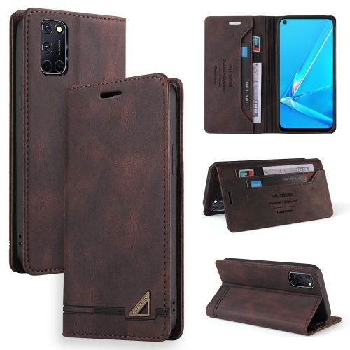

For OPPO A52 / A72 / A92 Skin Feel Anti-theft Brush Horizontal Flip Leather Case with Holder & Card Slots & Wallet(Brown)