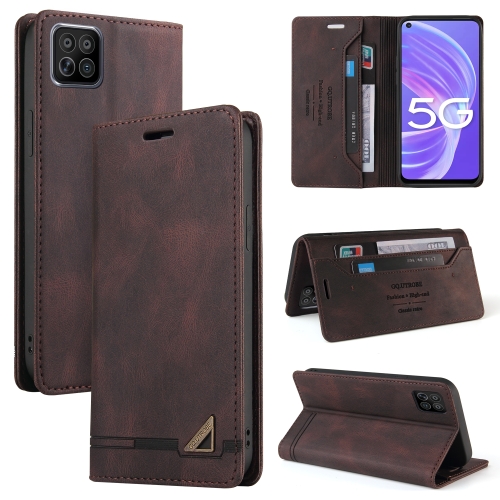 

For OPPO A72 5G Skin Feel Anti-theft Brush Horizontal Flip Leather Case with Holder & Card Slots & Wallet(Brown)