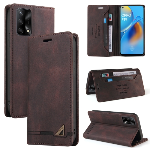 

For OPPO F19 / A74 Skin Feel Anti-theft Brush Horizontal Flip Leather Case with Holder & Card Slots & Wallet(Brown)