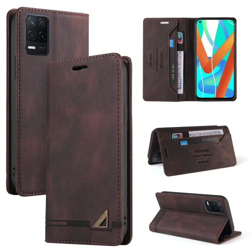 

For OPPO Realme V13 Skin Feel Anti-theft Brush Horizontal Flip Leather Case with Holder & Card Slots & Wallet(Brown)