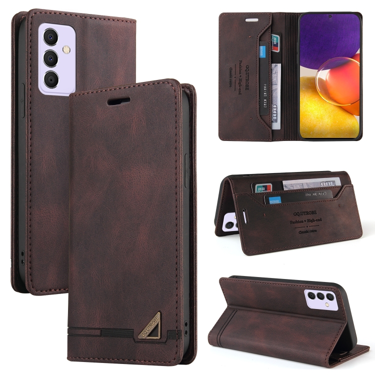 

For Samsung Galaxy A82 5G Skin Feel Anti-theft Brush Horizontal Flip Leather Case with Holder & Card Slots & Wallet(Brown)