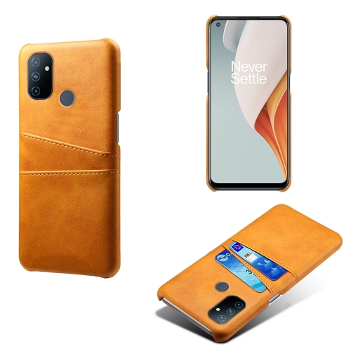 

For OnePlus Nord N100 Calf Texture PC + PU Leather Back Cover Shockproof Case with Dual Card Slots(Orange)