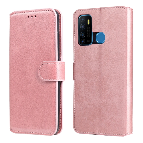 

For Infinix Hot 9 Classic Calf Texture PU + TPU Horizontal Flip Leather Case with Holder & Card Slots & Wallet(Rose Gold)