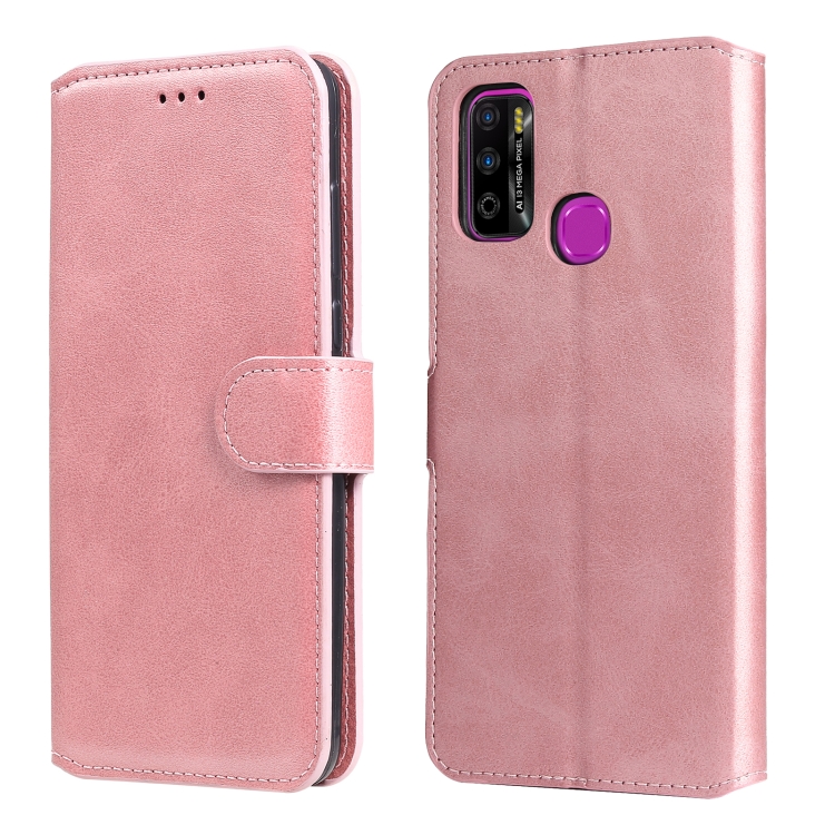 

For Infinix Hot 9 Play Classic Calf Texture PU + TPU Horizontal Flip Leather Case with Holder & Card Slots & Wallet(Rose Gold)