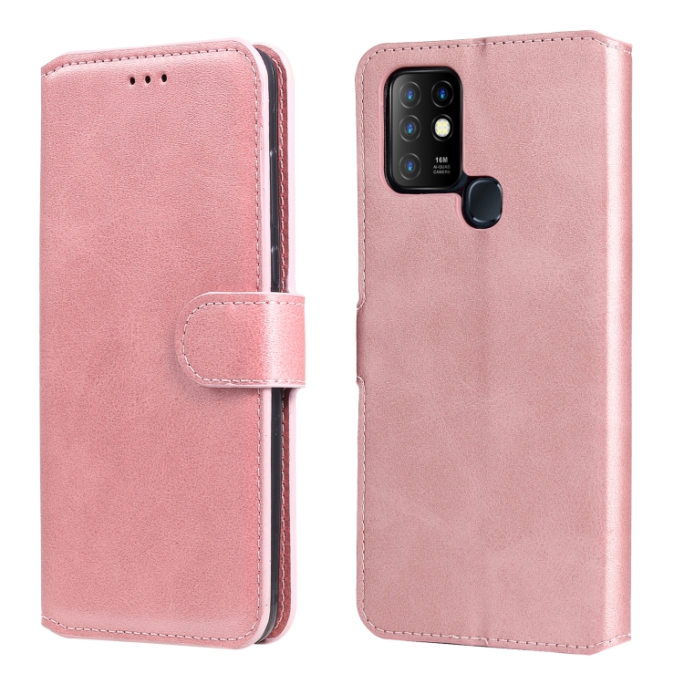 

For Infinix Hot 10 Classic Calf Texture PU + TPU Horizontal Flip Leather Case with Holder & Card Slots & Wallet(Rose Gold)