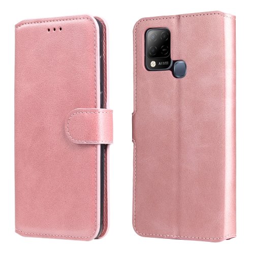 

For Infinix Hot 10s Classic Calf Texture PU + TPU Horizontal Flip Leather Case with Holder & Card Slots & Wallet(Rose Gold)