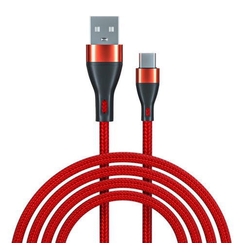 

ADC-001 3A USB to USB-C / Type-C Weave Fast Charging Data Cable, Length:2m(Red)