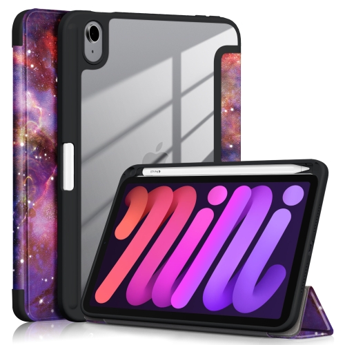 

Painted Pattern TPU + Acrylic Horizontal Flip Leather Case with Three-folding Holder & Sleep / Wake-up Function & Pen Slot For iPad mini 6(Milky Way)