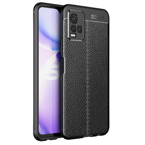 

For vivo Y21 Litchi Texture TPU Shockproof Case(Black)