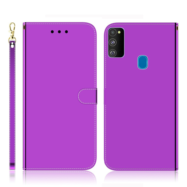 

For Galaxy M30s Imitated Mirror Surface Horizontal Flip Leather Case with Holder & Card Slots & Wallet & Lanyard(Purple)
