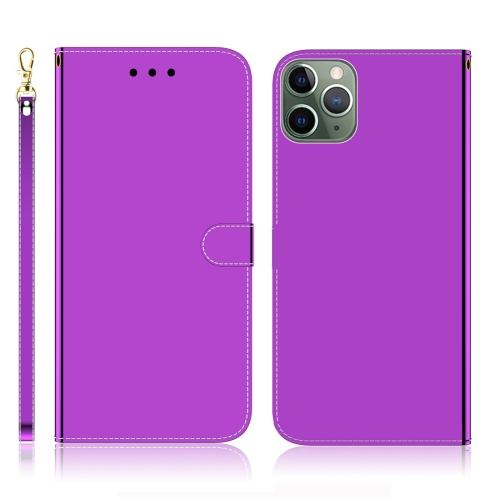 

For iPhone 11 Pro Imitated Mirror Surface Horizontal Flip Leather Case with Holder & Card Slots & Wallet & Lanyard(Purple)