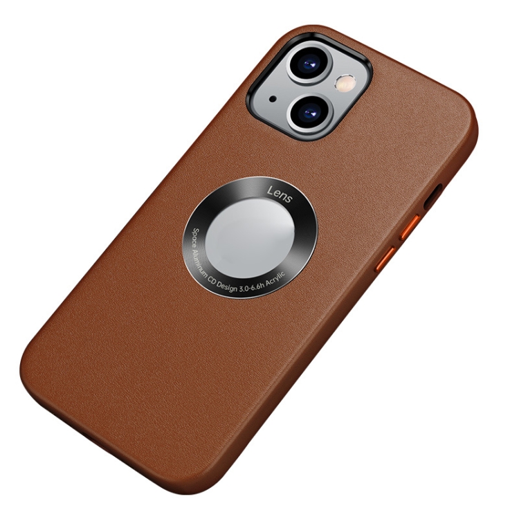 

Nappa Texture Leather Back Cover Shockproof Case For iPhone 13 mini(Brown)