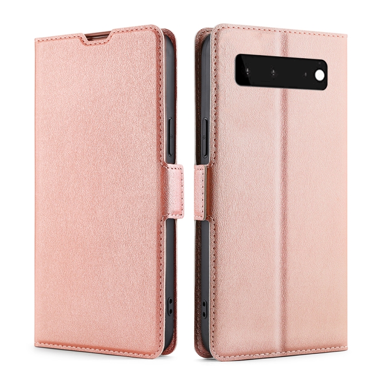 

For Google Pixel 6 Ultra-thin Voltage Side Buckle PU + TPU Horizontal Flip Leather Case with Holder & Card Slot(Rose Gold)