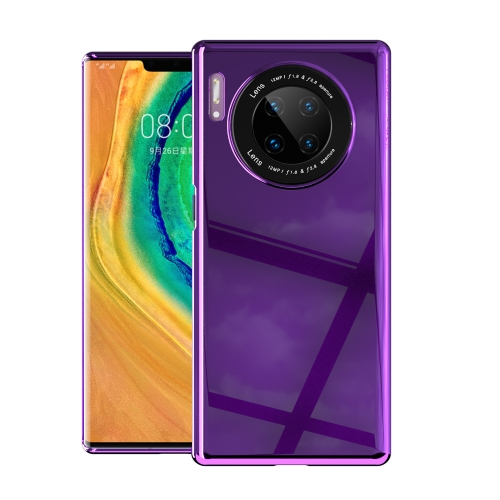 

For Huawei Mate 30 Pro Solid Color Shockproof PC Glass Case(Purple)