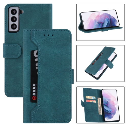 

For Samsung Galaxy S21 FE 5G Reverse Buckle Horizontal Flip PU Leather Case with Holder & Card Slot & Wallet(Lake Blue)