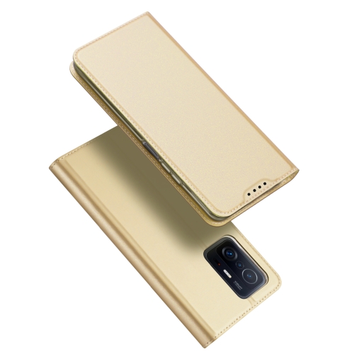 

For Xiaomi Mi 11T / 11T Pro DUX DUCIS Skin Pro Series Shockproof Horizontal Flip Leather Case with Holder & Card Slots(Gold)