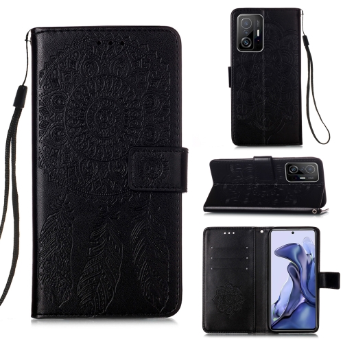 

For Xiaomi Mi 11T Dream Catcher Printing Horizontal Flip Leather Case with Holder & Card Slots & Wallet & Lanyard(Black)