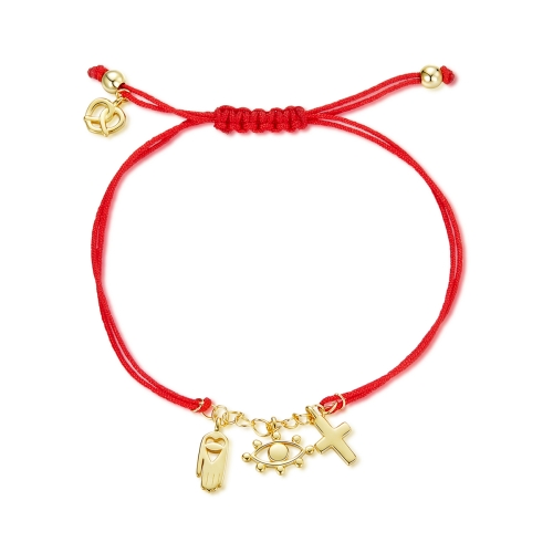 

S925 Sterling Silver Lucky Symbol Red Rope Bracelet Women Jewelry