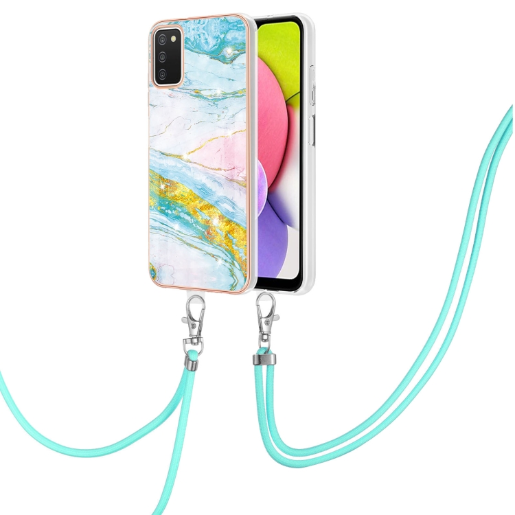 For Samsung Galaxy A03s 166mm Electroplating Marble Pattern IMD TPU Shockproof Case with Neck Lanyard(Green 004)
For Samsung Galaxy A03s 166mm Electroplating Marble Pattern IMD TPU Shockproof Case with Neck Lanyard(Green 004)