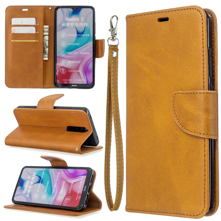 

For Xiaomi Redmi 8 Lambskin Texture Pure Color Horizontal Flip PU Leather Case with Holder & Card Slots & Wallet & Lanyard(Yellow)
