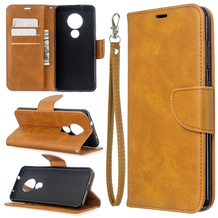 

For Nokia 6.2 / 7.2 Lambskin Texture Pure Color Horizontal Flip PU Leather Case with Holder & Card Slots & Wallet & Lanyard(Yellow)