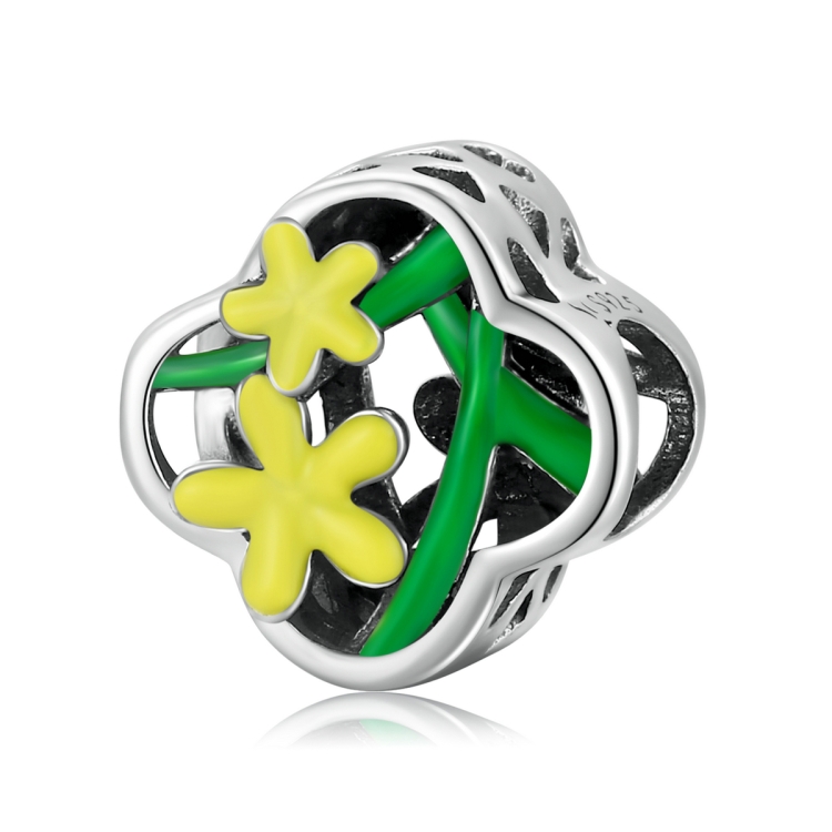 

S925 Sterling Silver Delicate Daffodil Beads DIY Bracelet Necklace Accessories