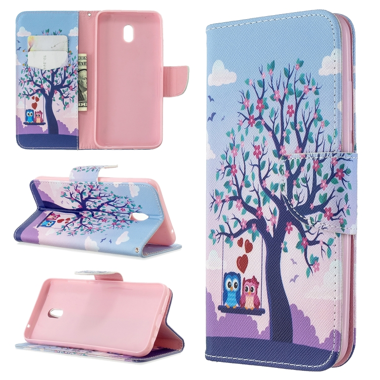 

For Xiaomi Redmi 8A Colored Drawing Pattern Horizontal Flip Leather Case with Holder & Card Slots & Wallet(Two Owls)