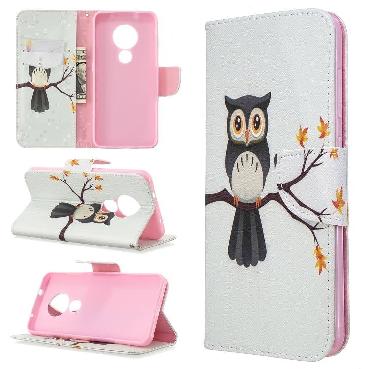 

For Nokia 6.2 / 7.2 Colored Drawing Pattern Horizontal Flip Leather Case with Holder & Card Slots & Wallet(Tree Owl)
