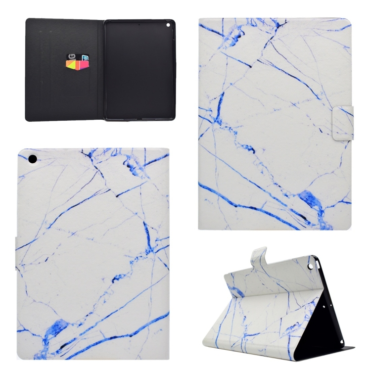 

For iPad 9.7 (2017) TPU Horizontal Flip Leather Case with Holder & Card Slot & Sleep / Wake-up Function(White Marble)