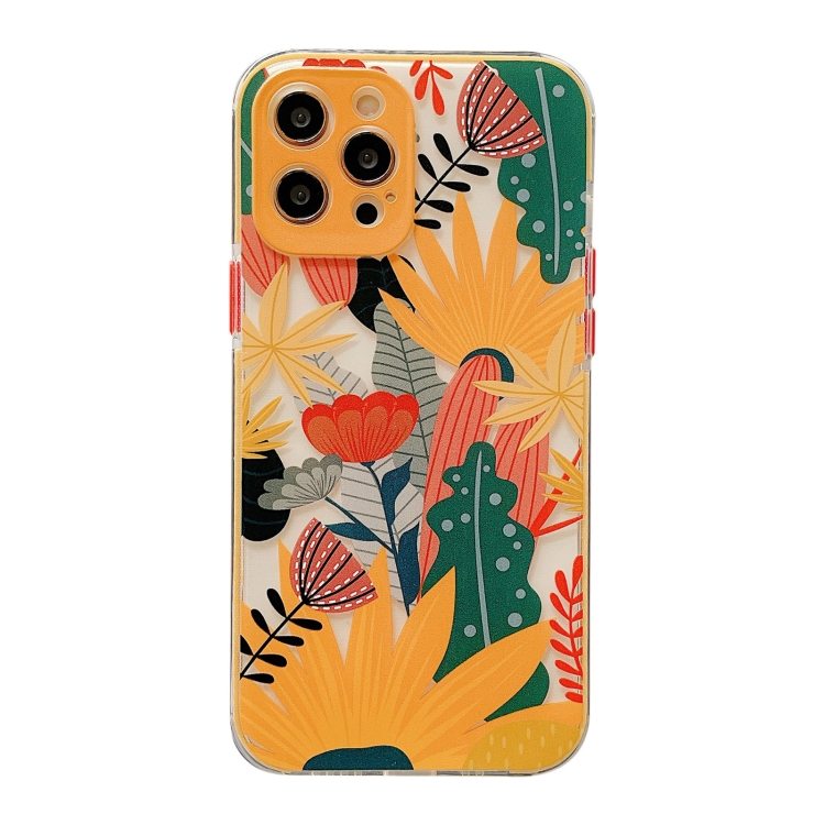 

Shockproof TPU Pattern Protective Case For iPhone 11(Lotus)