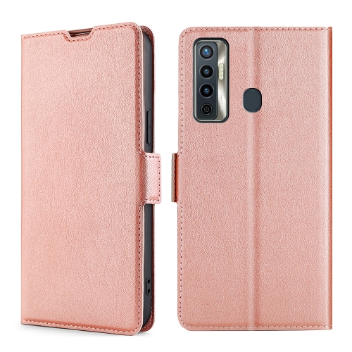 

For Tecno Camon 17 Ultra-thin Voltage Side Buckle PU + TPU Horizontal Flip Leather Case with Holder & Card Slot(Rose Gold)