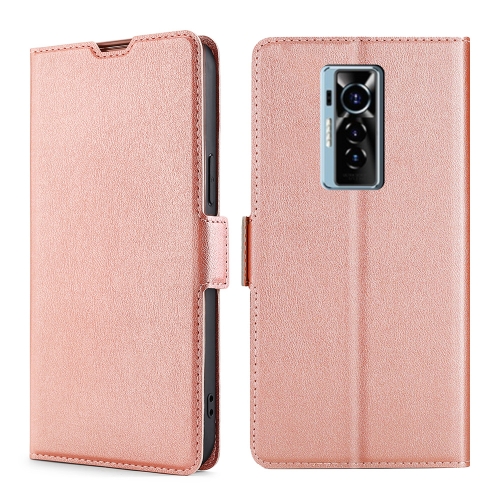 

For Tecno Phantom X Ultra-thin Voltage Side Buckle PU + TPU Horizontal Flip Leather Case with Holder & Card Slot(Rose Gold)