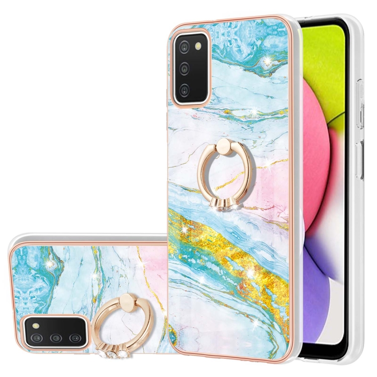 For Samsung Galaxy A03s 166mm Electroplating Marble Pattern IMD TPU Shockproof Case with Ring Holder(Green 004)
For Samsung Galaxy A03s 166mm Electroplating Marble Pattern IMD TPU Shockproof Case with Ring Holder(Green 004)
