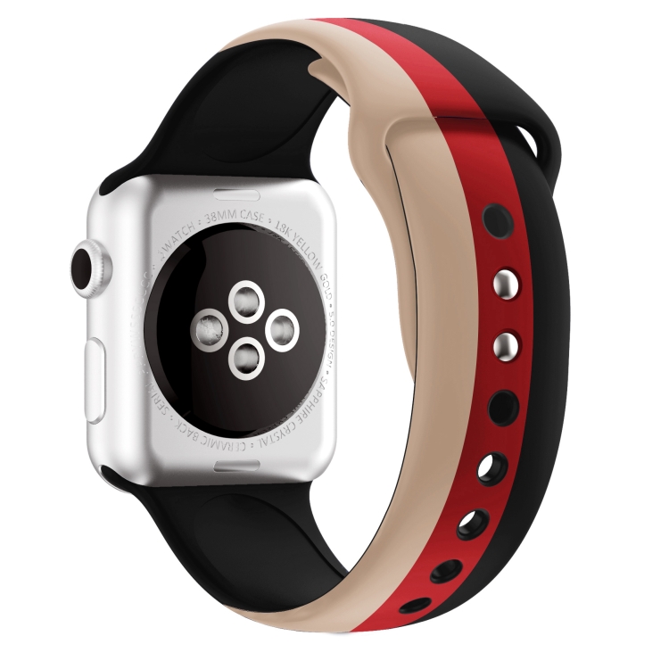 

For Apple Watch Series 5 & 4 40mm / 3 & 2 & 1 38mm Vertical Striped Silicone Watchband