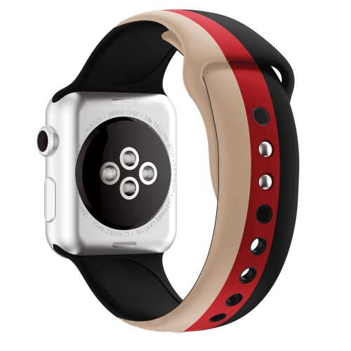 

For Apple Watch Series 5 & 4 44mm / 3 & 2 & 1 42mm Vertical Striped Silicone Watchband