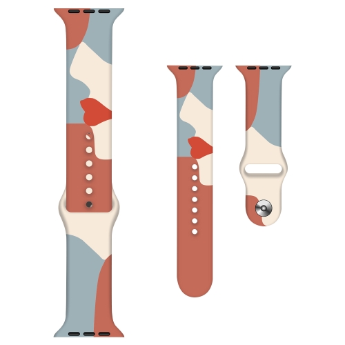 

Morandi Series Contrast Color Silicone Replacement Watchband For Apple Watch Series 7 45mm / 6&SE&5&4 44mm / 3&2&1 42mm(10)