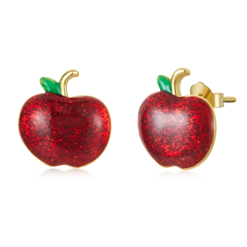 

S925 Sterling Silver Christmas Apple Ear Studs Women Earrings