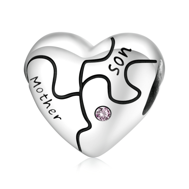

S925 Sterling Silver Heart Puzzle Beads DIY Bracelet Necklace Accessories