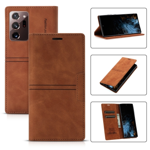 

For Samsung Galaxy Note20 Ultra Dream Magnetic Suction Business Horizontal Flip PU Leather Case with Holder & Card Slot & Wallet(Brown)