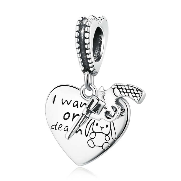

S925 Sterling Silver Heart Revolver Pendant DIY Bracelet Necklace Accessories