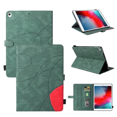 

Dual-color Splicing Horizontal Flip PU Leather Case with Holder & Card Slots & Sleep / Wake-up Function For iPad Pro 10.5 / Air (2019) / iPad 10.2 (2019)(Green)