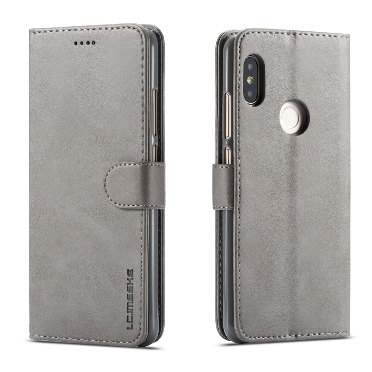 

LC.IMEEKE For Xiaomi Redmi Note 5 Pro / Note5 Calf Texture Horizontal Flip Leather Case, with Holder & Card Slots & Wallet(Grey)