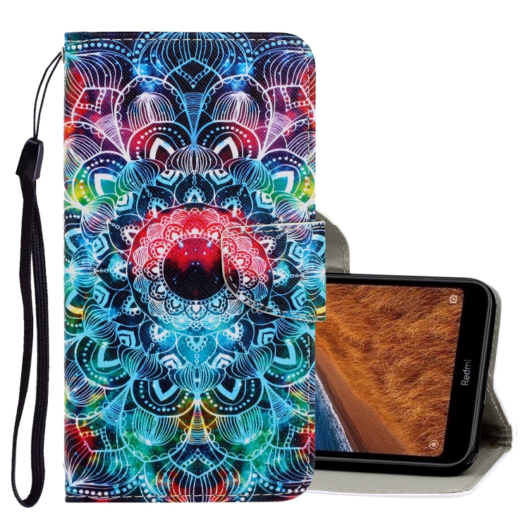 

For Xiaomi Redmi 7A 3D Colored Drawing Horizontal Flip PU Leather Case with Holder & Card Slots & Wallet(Mandala)