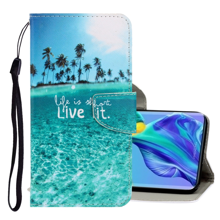 

For Huawei Mate 30 Pro 3D Colored Drawing Horizontal Flip PU Leather Case with Holder & Card Slots & Wallet(Coconut Tree)