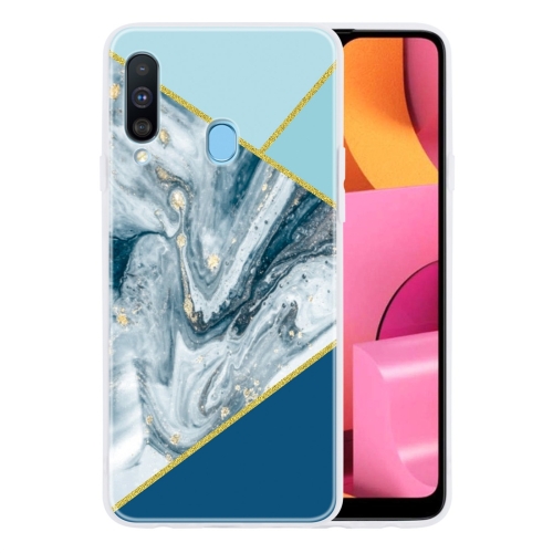 

For Galaxy A20s Geometric Marble Series Frosted Translucent TPU Protective Case(Rust)