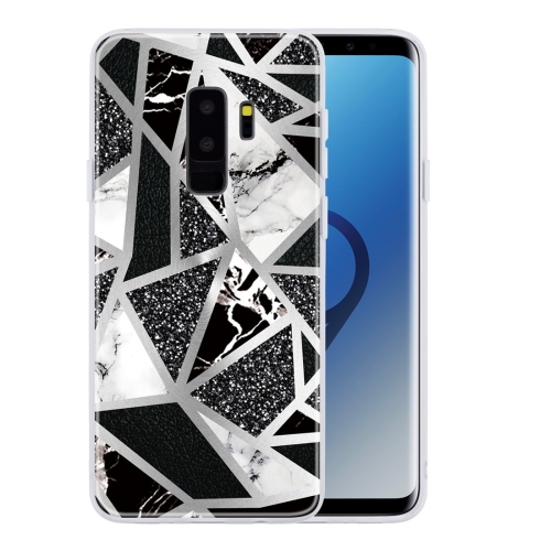 

For Galaxy S9+ Geometric Marble Series Frosted Translucent TPU Protective Case(Black White Grey)