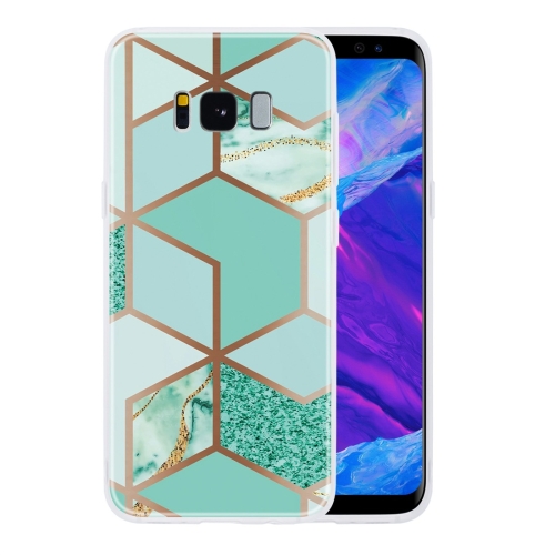 

For Galaxy S8 Geometric Marble Series Frosted Translucent TPU Protective Case(Green)