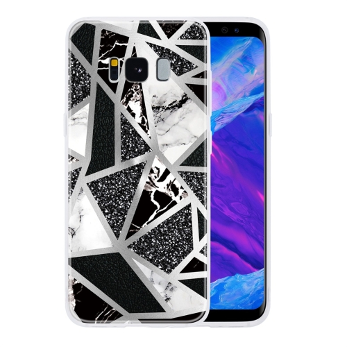 

For Galaxy S8 Geometric Marble Series Frosted Translucent TPU Protective Case(Black White Grey)
