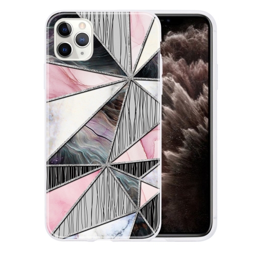 

For iPhone 11 Pro Geometric Marble Series Frosted Translucent TPU Protective Case(Grey Triangle)