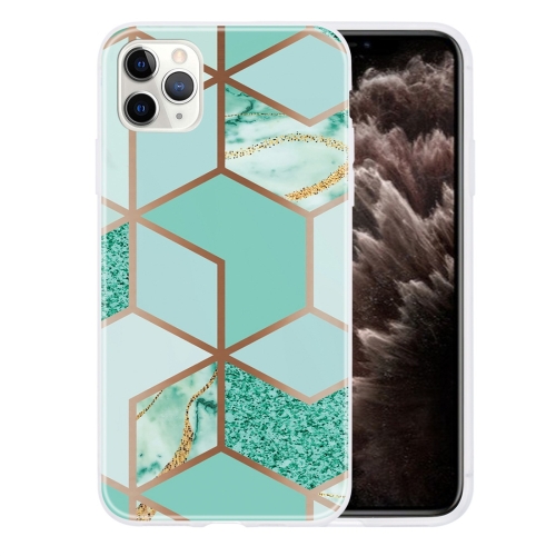 

For iPhone 11 Pro Max Geometric Marble Series Frosted Translucent TPU Protective Case(Green)